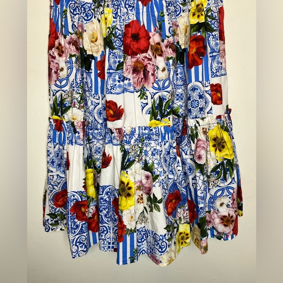 BOSTON PROPER bohemian tiered patchwork maxi skirt - Picture 6 of 12